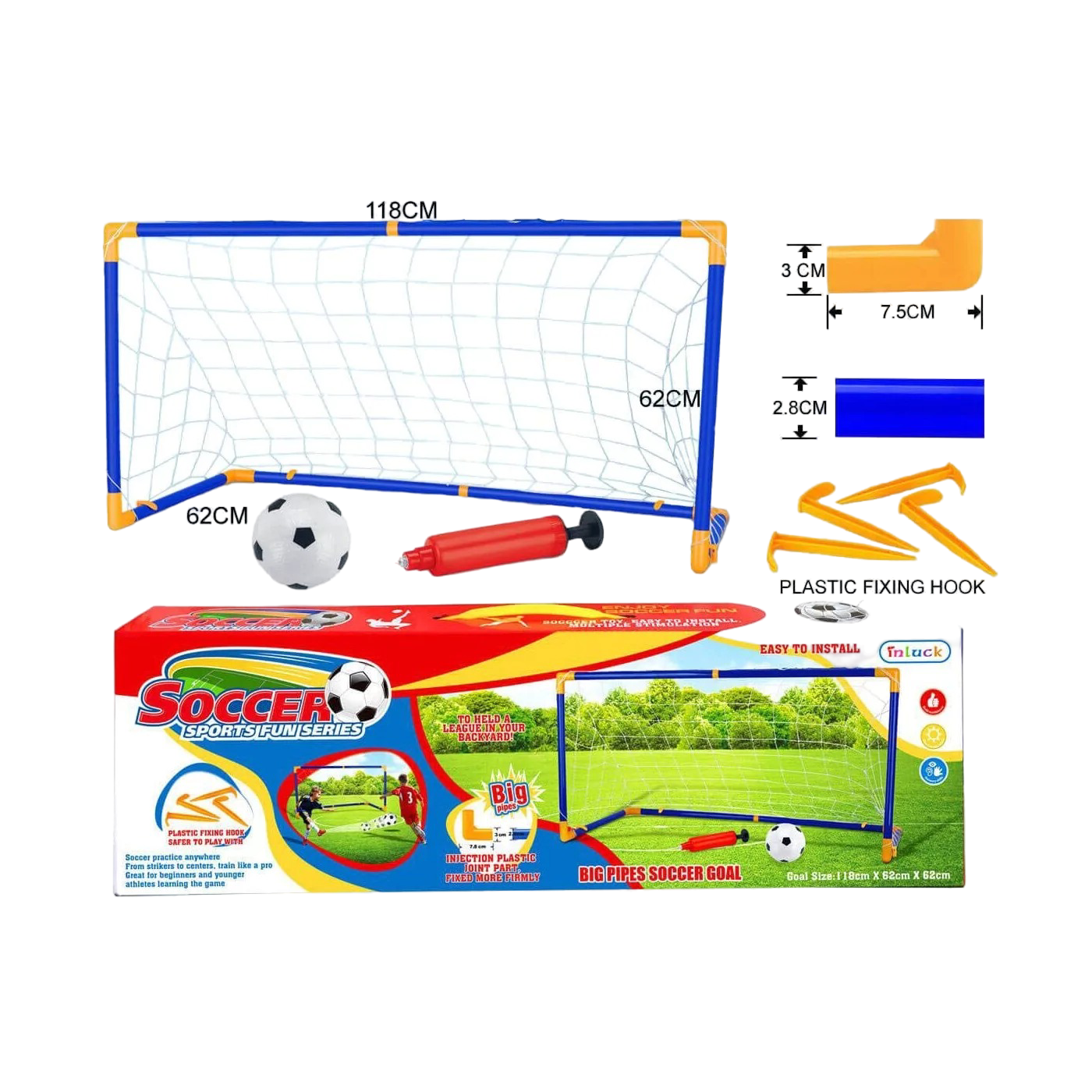 Fotbollsmål 118 x 62 x 62cm