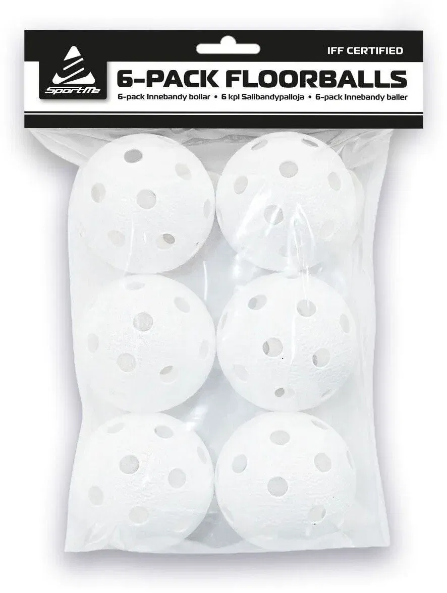 SportMe Innebandybollar 6-Pack Vita
