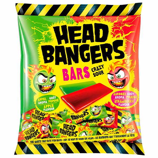 Head Bangers Bars Crazy Sour Apple & Strawberry 200 g