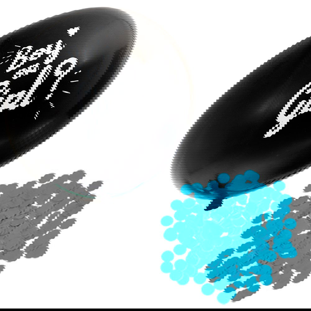 Ballong Pojke eller Flicka med Blå Konfetti