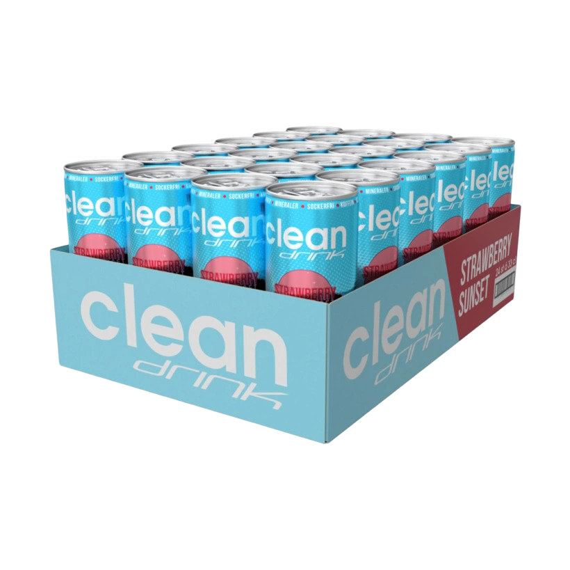 Clean Drink Strawberry Sunset 24 x 330 ml