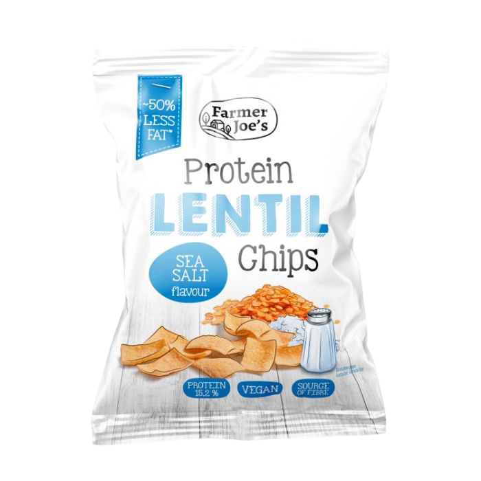 Farmer Joe's - Protein Lentil Chips - Sea Salt - 55 g