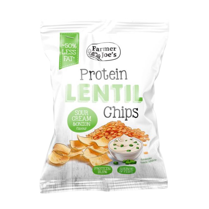 Farmer Joe's - Protein Lentil Chips - Sourcream & Onion - 55 g