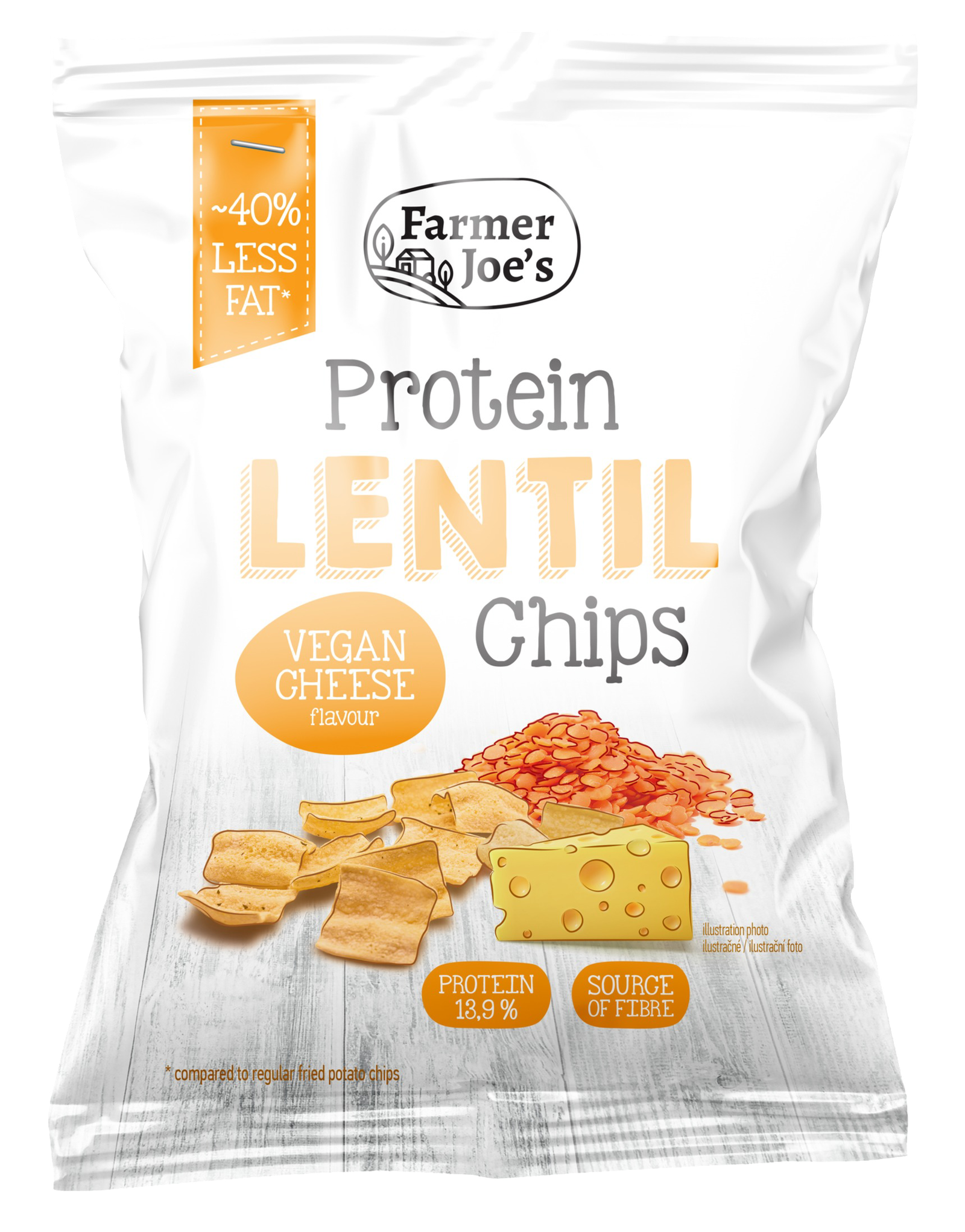 Farmer Joe's - Protein Lentil Chips - Vegan Cheese - 55 g