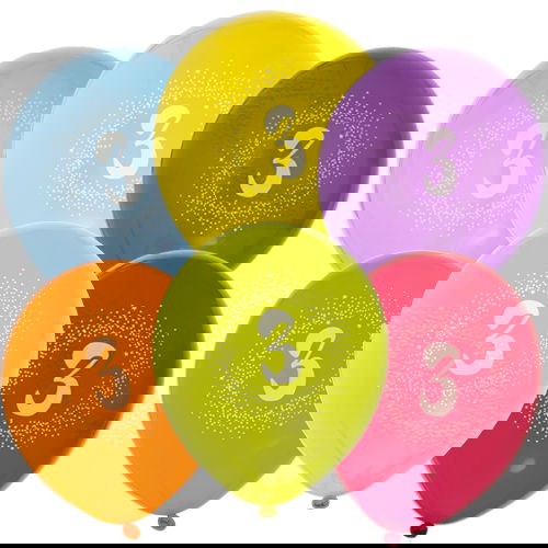 Ballonger 6-Pack Födelsedag (Välj Ålder)