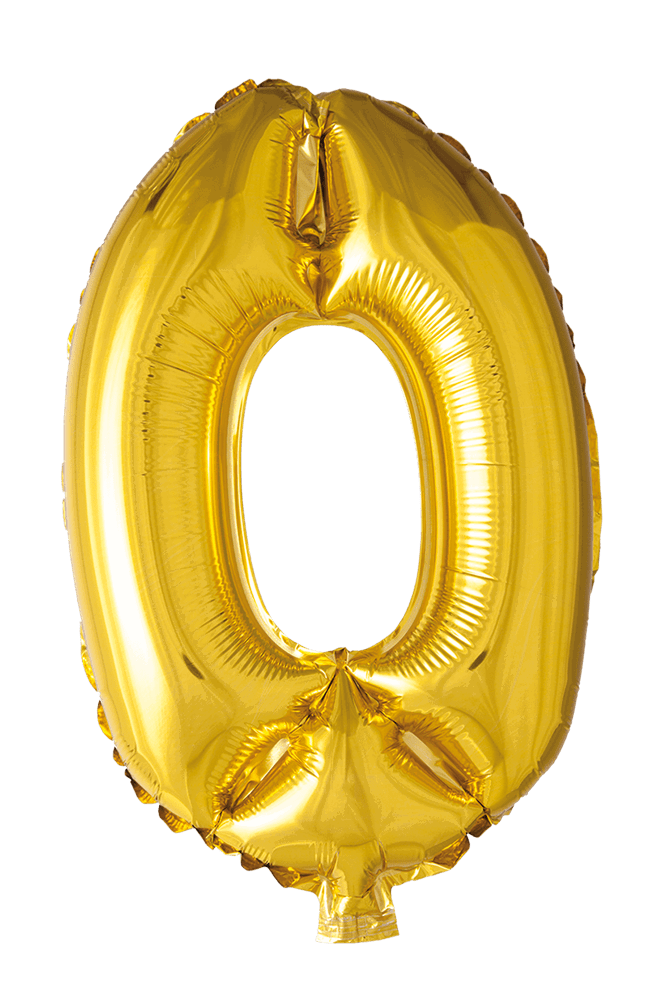 Folieballong Siffror Guld 41 cm (Välj 1-9)