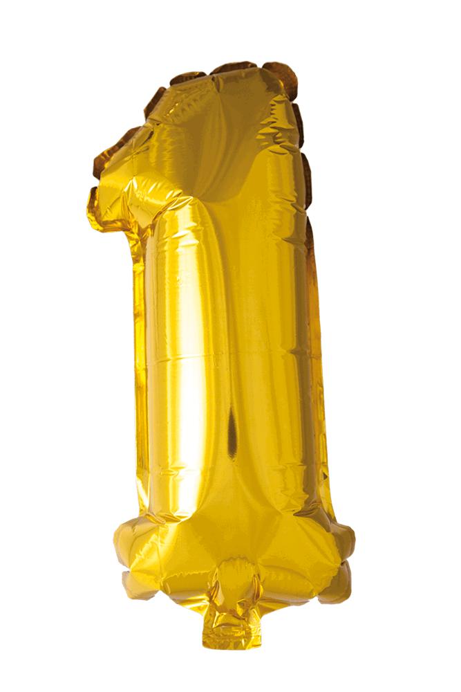 Folieballong Siffror Guld 41 cm (Välj 1-9)