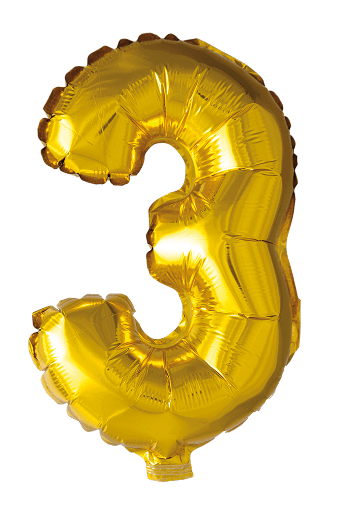 Folieballong Siffror Guld 41 cm (Välj 1-9)