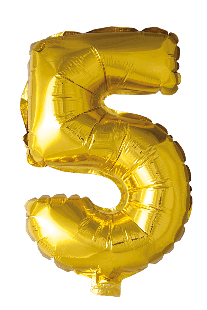 Folieballong Siffror Guld 41 cm (Välj 1-9)