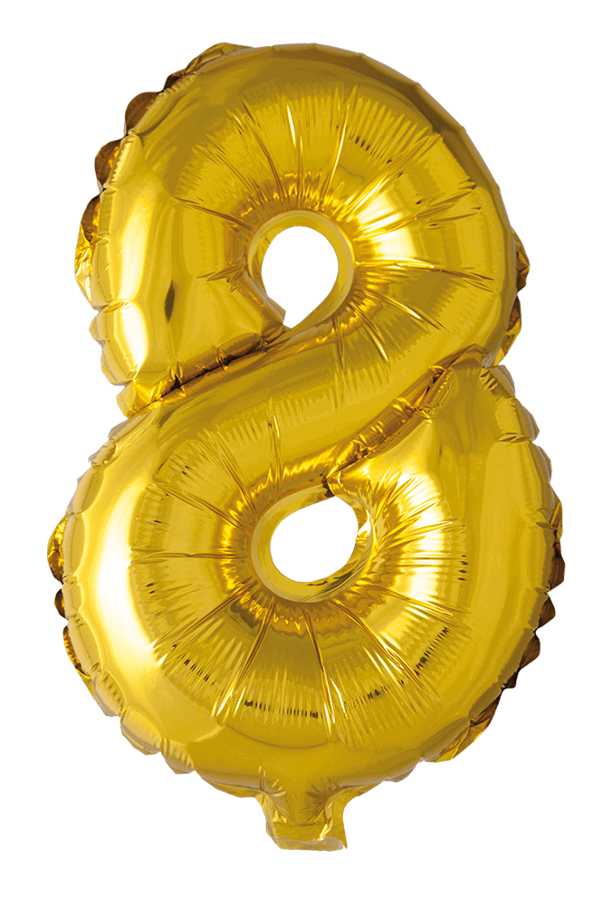Folieballong Siffror Guld 41 cm (Välj 1-9)