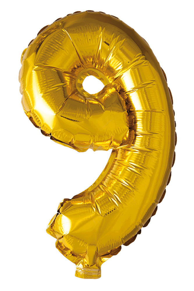Folieballong Siffror Guld 41 cm (Välj 1-9)