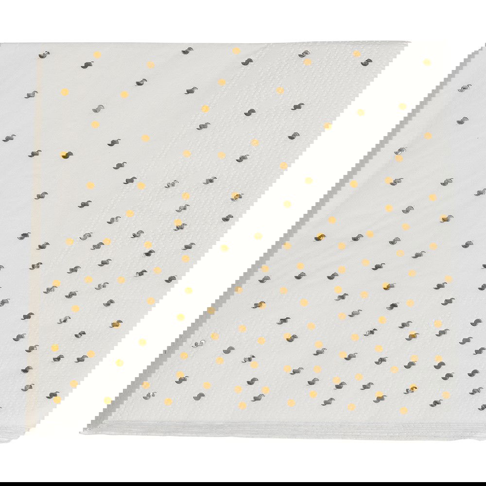 Pappersservetter Guldprickar 16-Pack (33x33 cm)