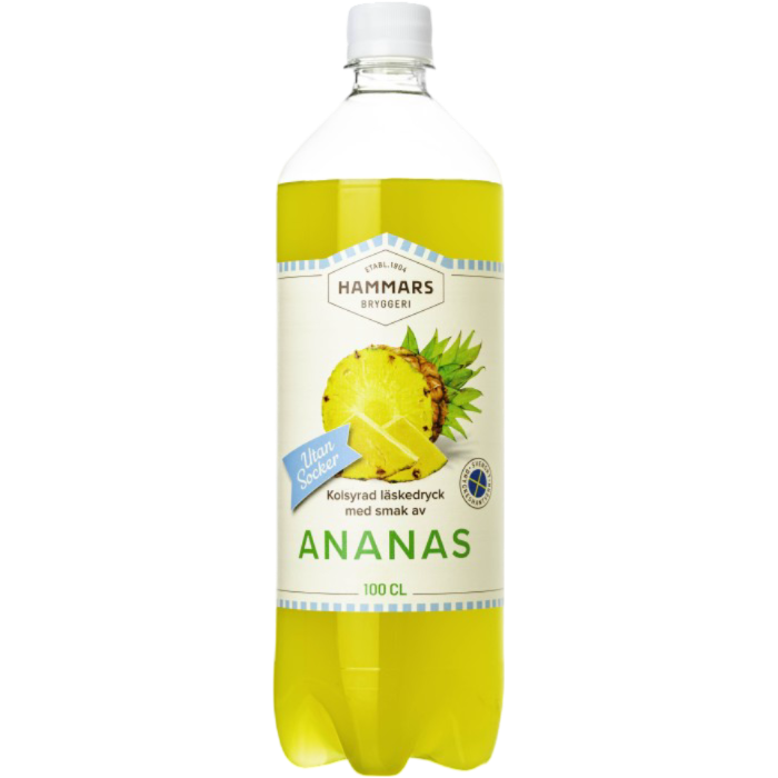 Hammars Bryggeri Ananas Sockerfri 1 L