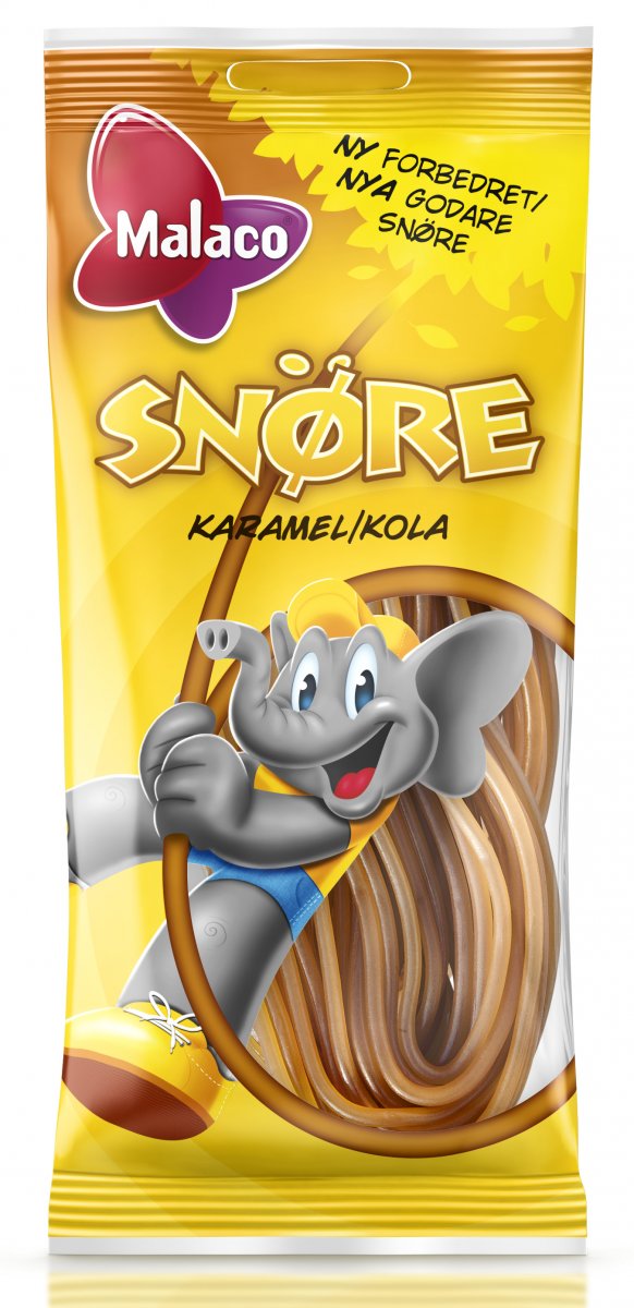 Malaco Snöre Karamel/Kola 94 g