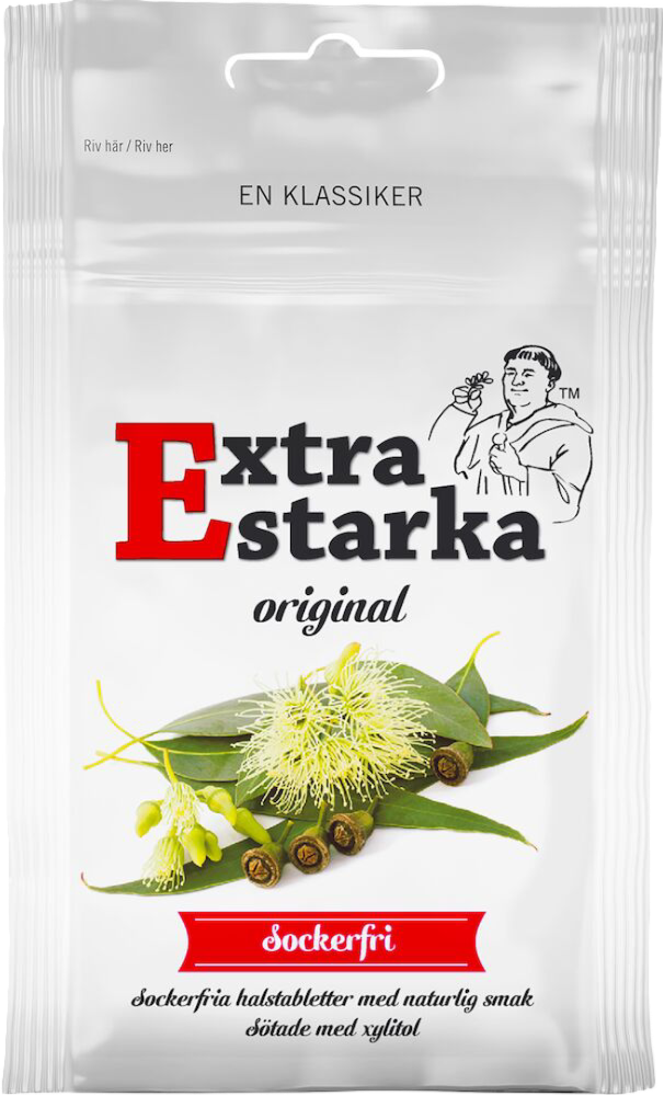 Extra Starka Original Sockerfri Halstabletter 60 g