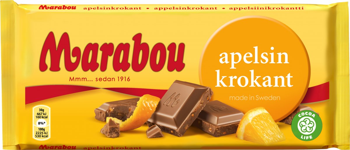 Marabou Apelsinkrokant 200 g