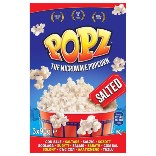 Popz Salted Popcorn 90 g 3-pack