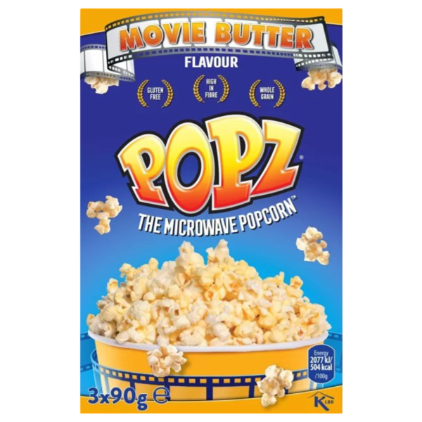 Popz Movie Butter Popcorn 90 g 3-pack