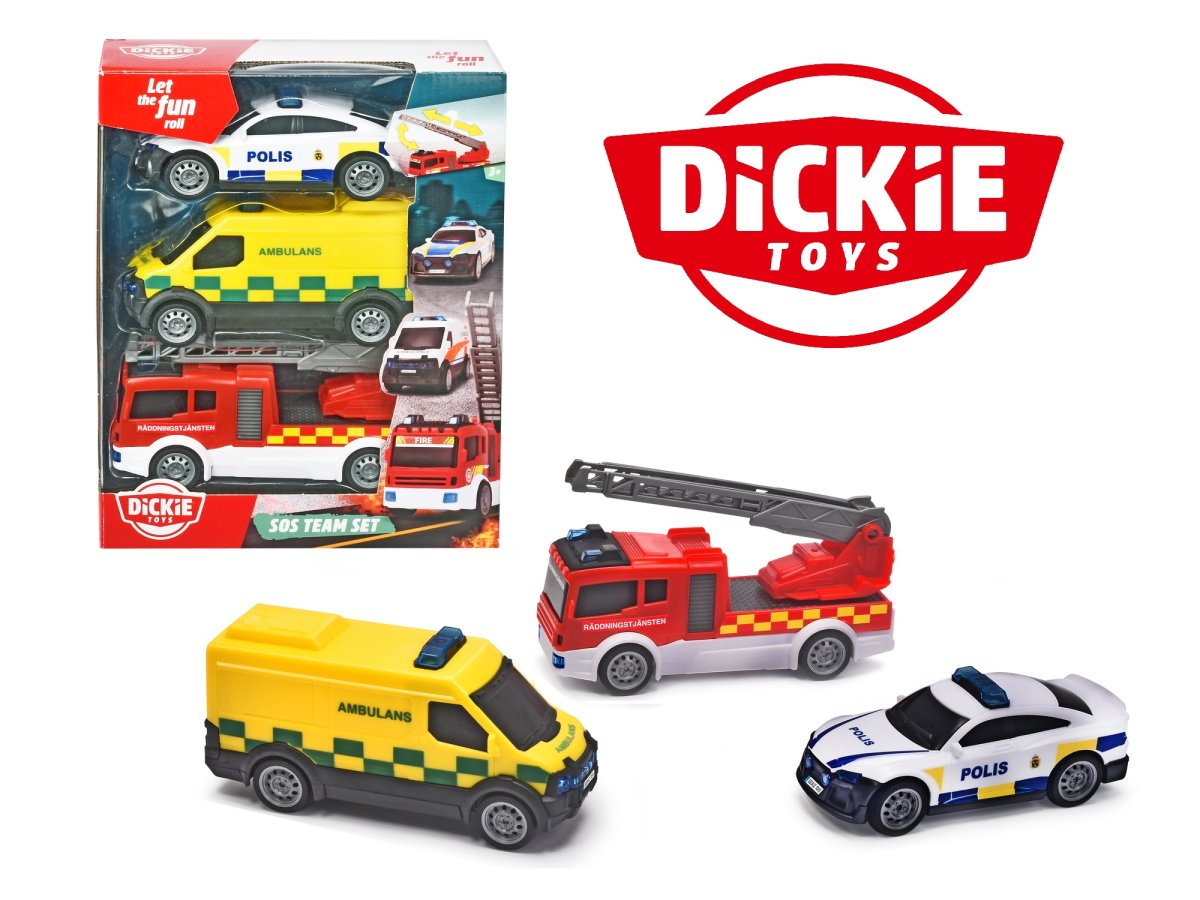 Dickie Toys Svenska Räddningsfordon 3-Pack