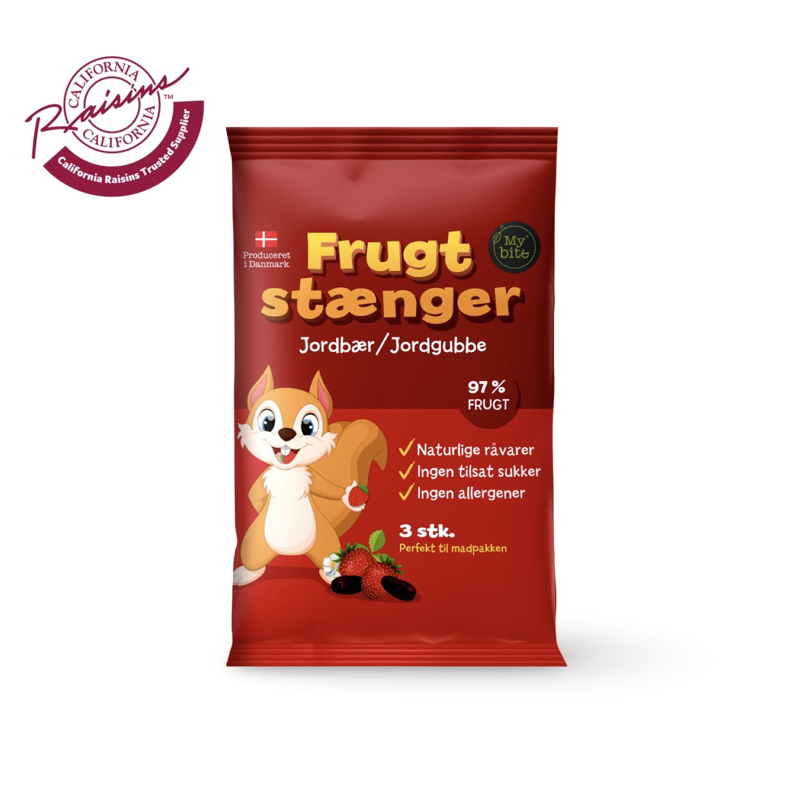 Frukt Stänger 3-Pack Mybite Jordgubbe 60 g