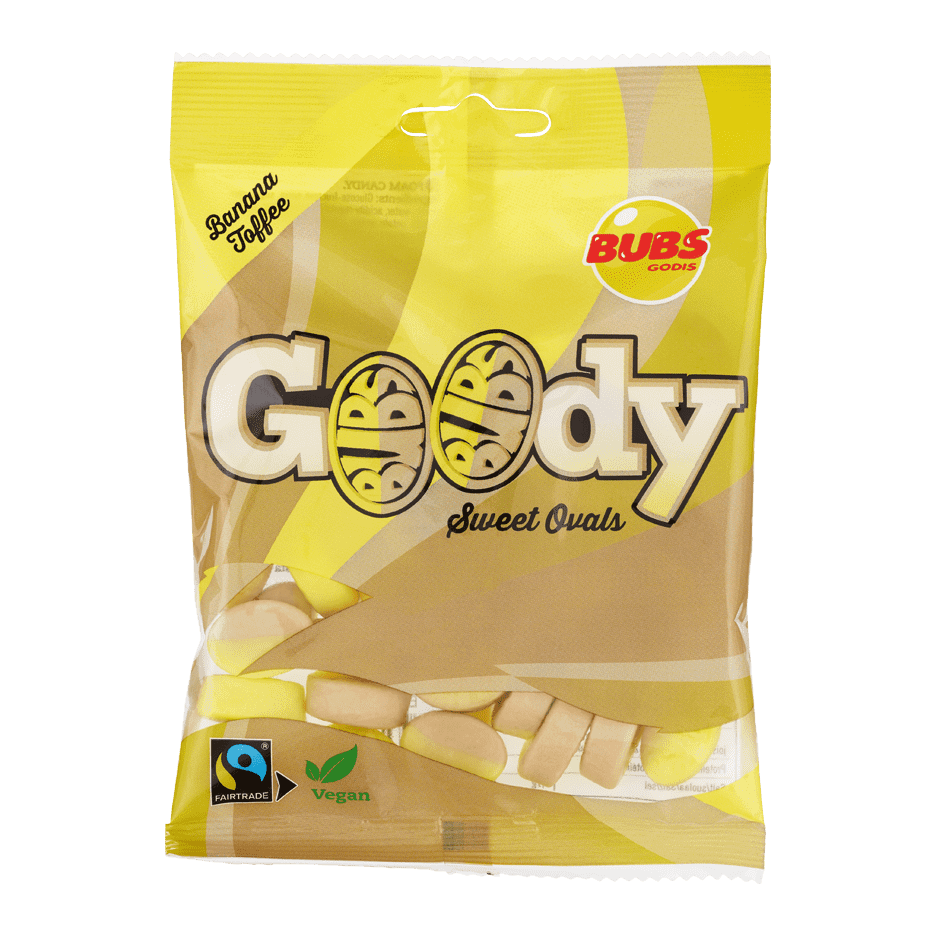 Bubs Goody Sweet Ovals Banan Toffee 90 g