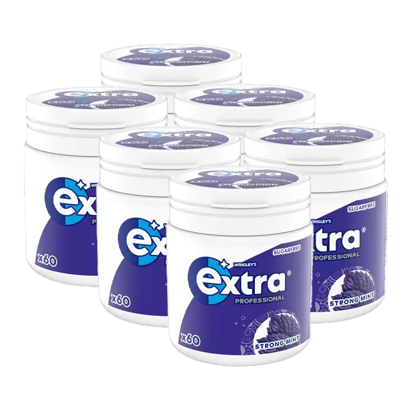 Extra Professional Strong Mint Tuggummiburk 6 x 84 g