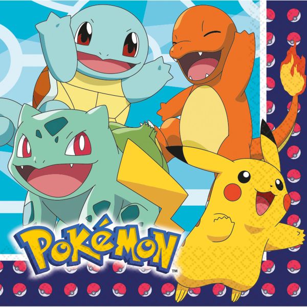 Pokémon Servetter 33 x 33cm 16-Pack