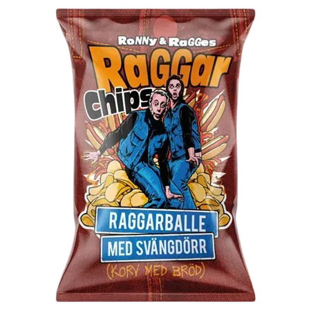Ronny & Ragges Raggar Chips Raggarballe med svängdörr 150 g