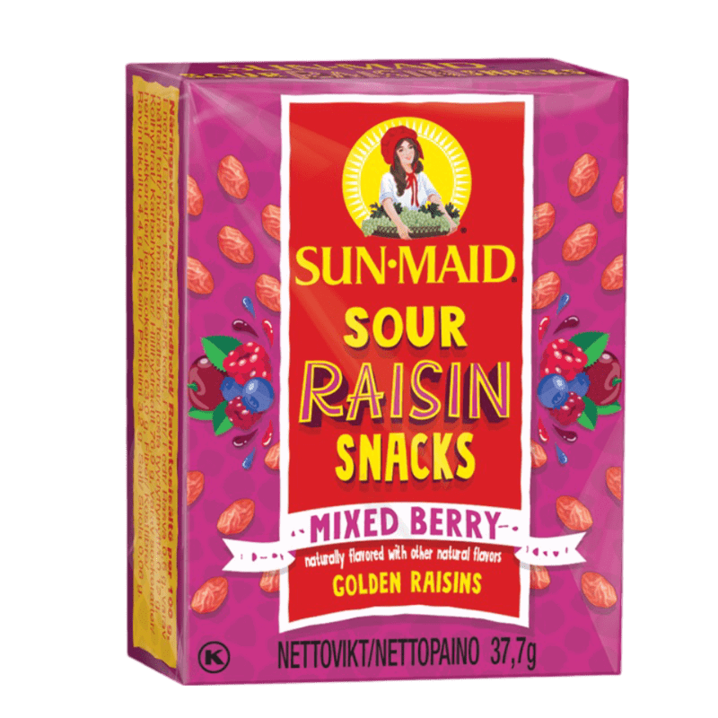 Sun-Maid Kalifornia Russin Sour Raisin Snacks Mixed Berry 37.7 g