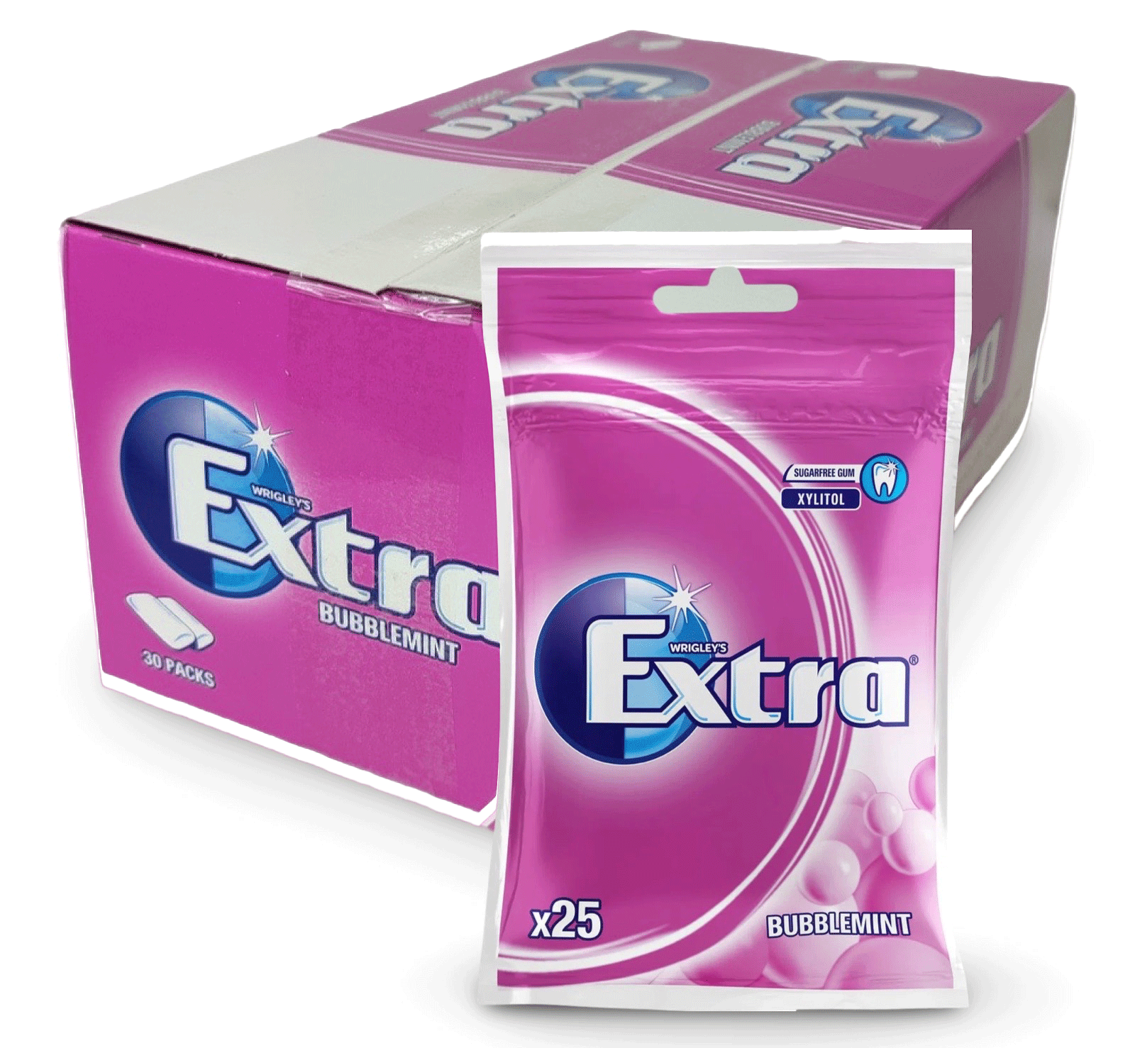 Extra Bubblemint Tuggummipåse 35g 30-Pack