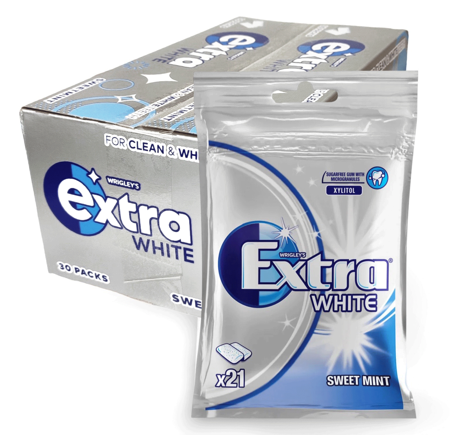 Extra White Sweet Mint Tuggummipåse 29g 30-Pack