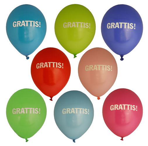 Ballonger 8-Pack Grattis