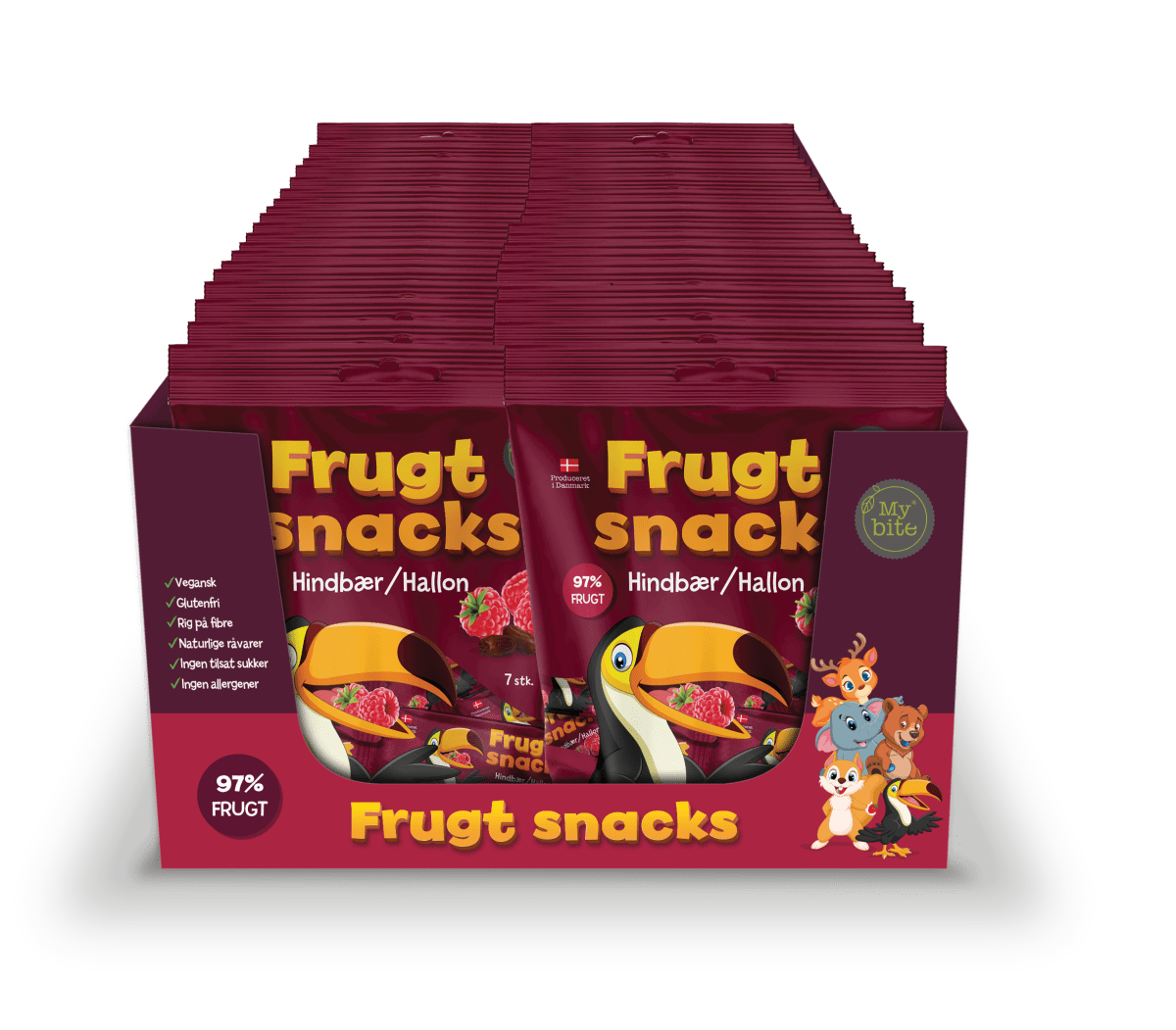 Frukt Snacks Mybite Hallon 1 Kolli 36 x 100 g