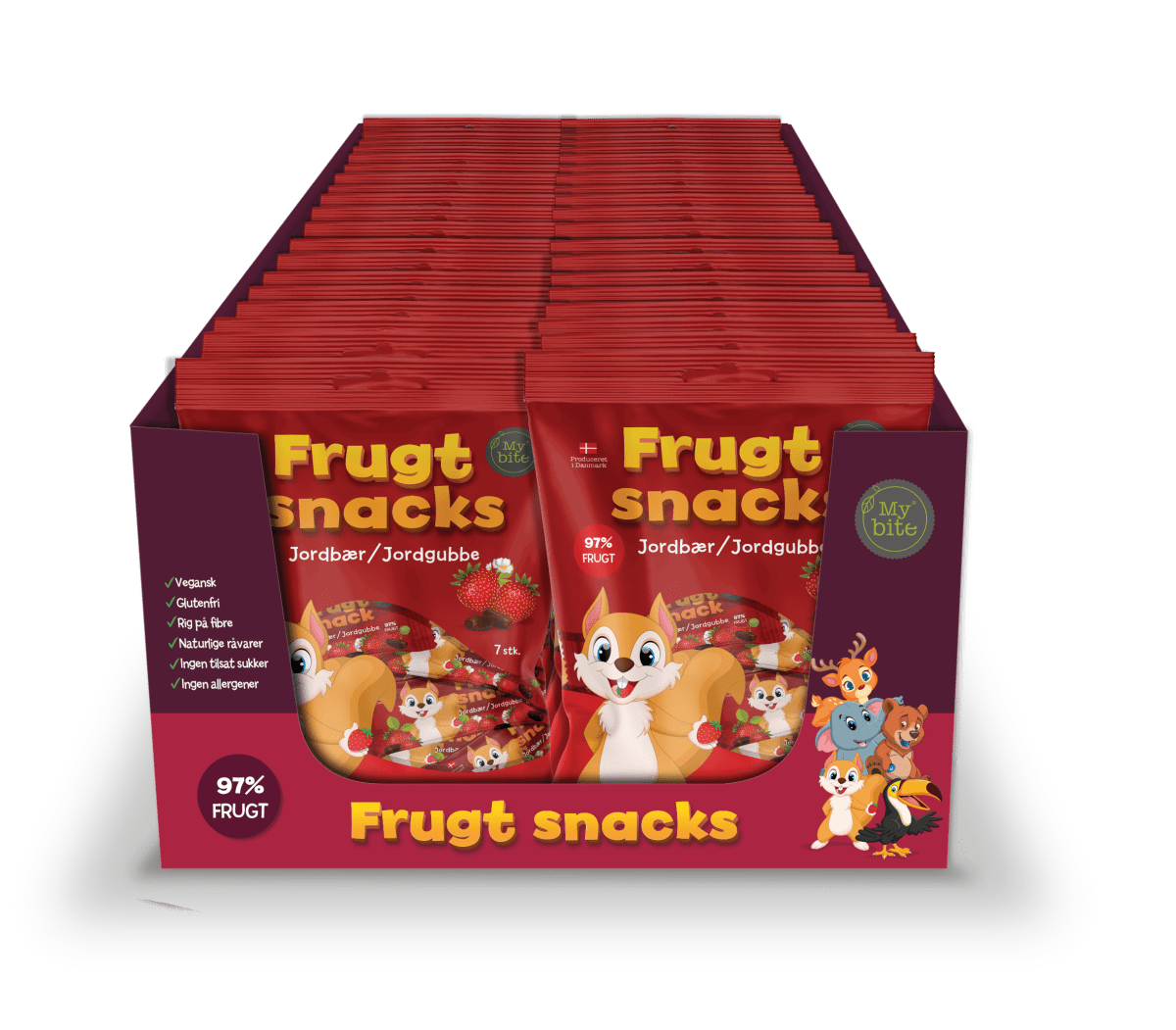 Frukt Snacks Mybite Jordgubbe 1 Kolli 36 x 100 g