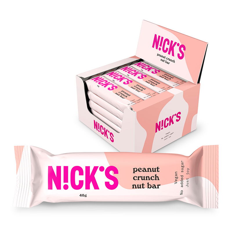 Nick's Protein Bar Jordnöt Crunch Vegan 50 g 12 -Pack