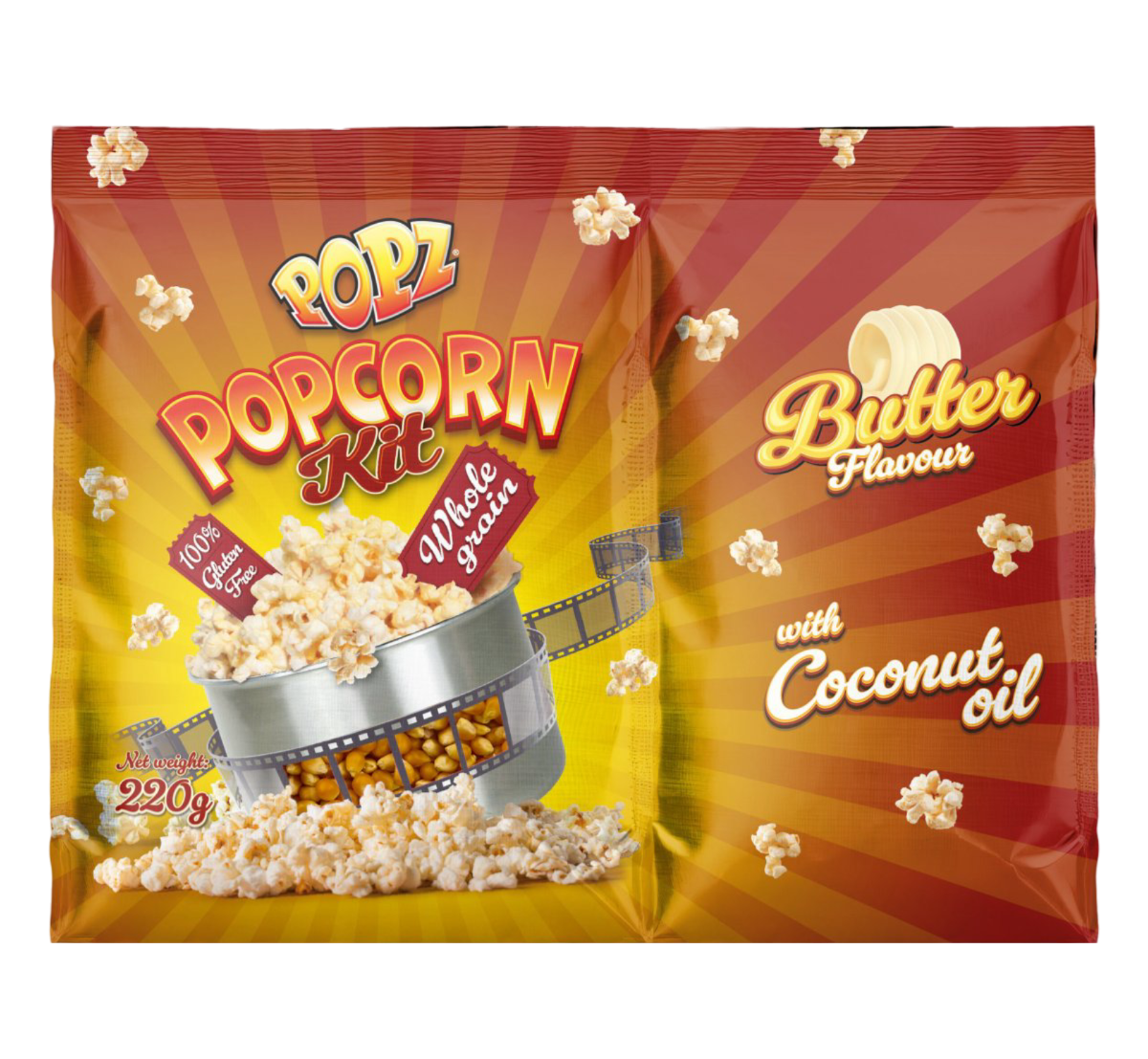 Popz Popcorn Kit Butter Flavour 220 g 50-pack