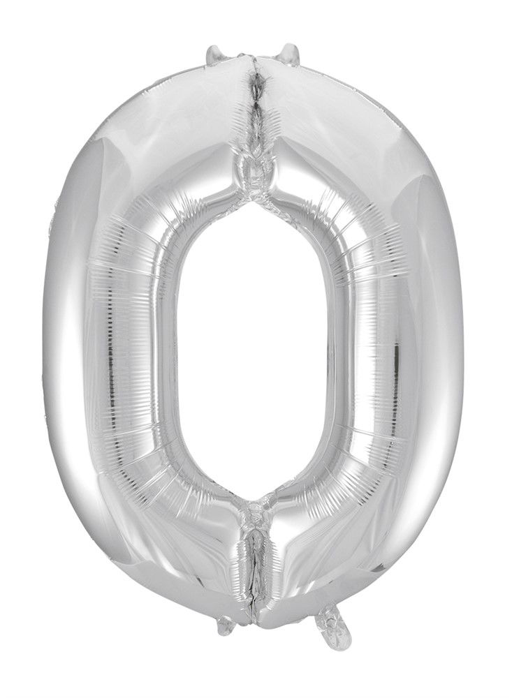 Folieballong Siffror Silver 86 cm (Välj 1-9)