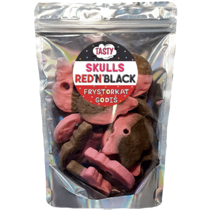 Tasty Frystorkat Godis Skulls Red'N'Black 150 g