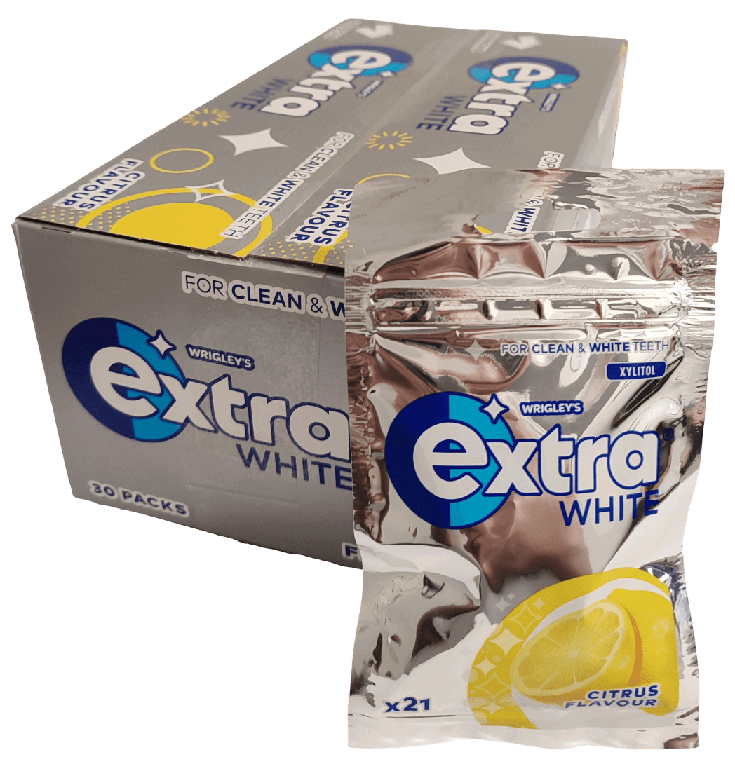 Extra White Citrus Tuggummipåse 29g 30-Pack