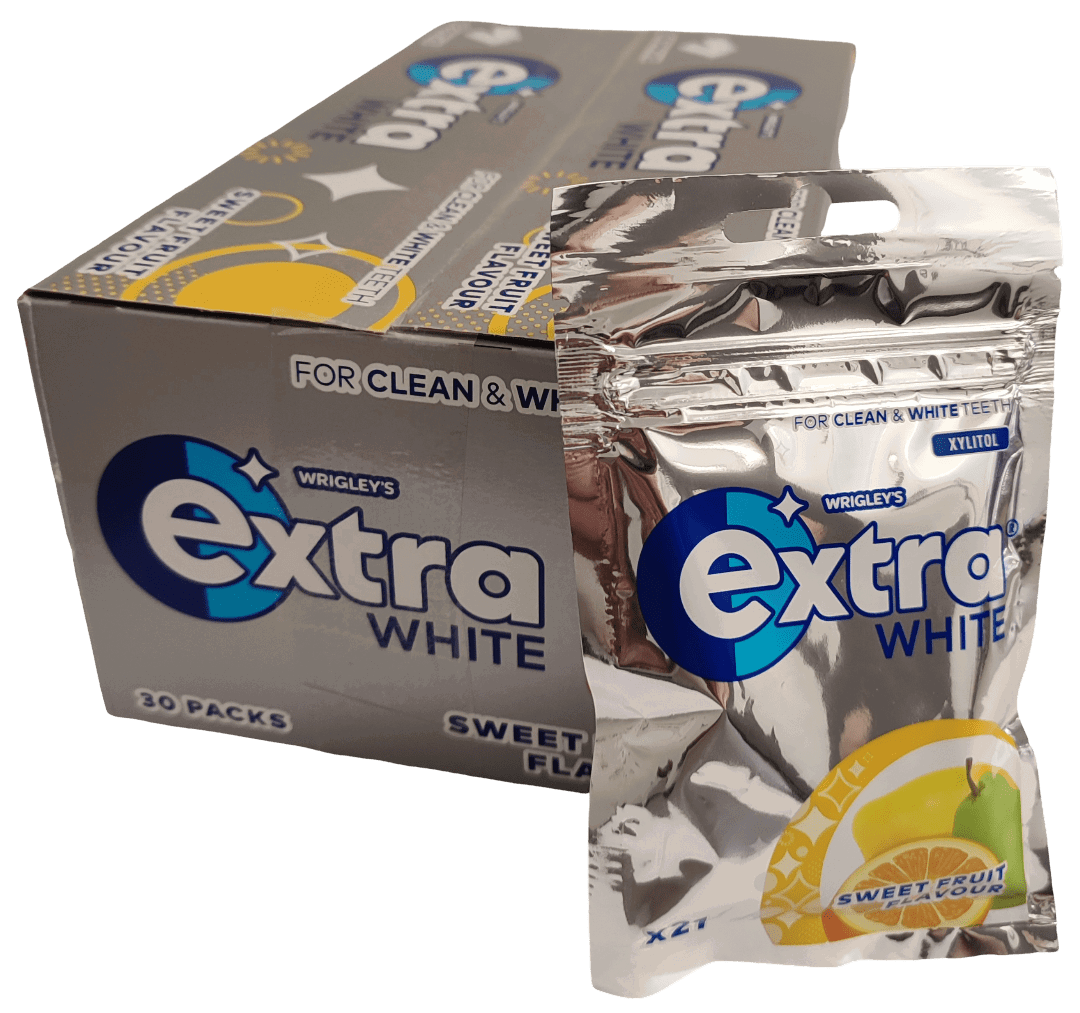 Extra White Sweet Fruit Tuggummipåse 29g 30-Pack