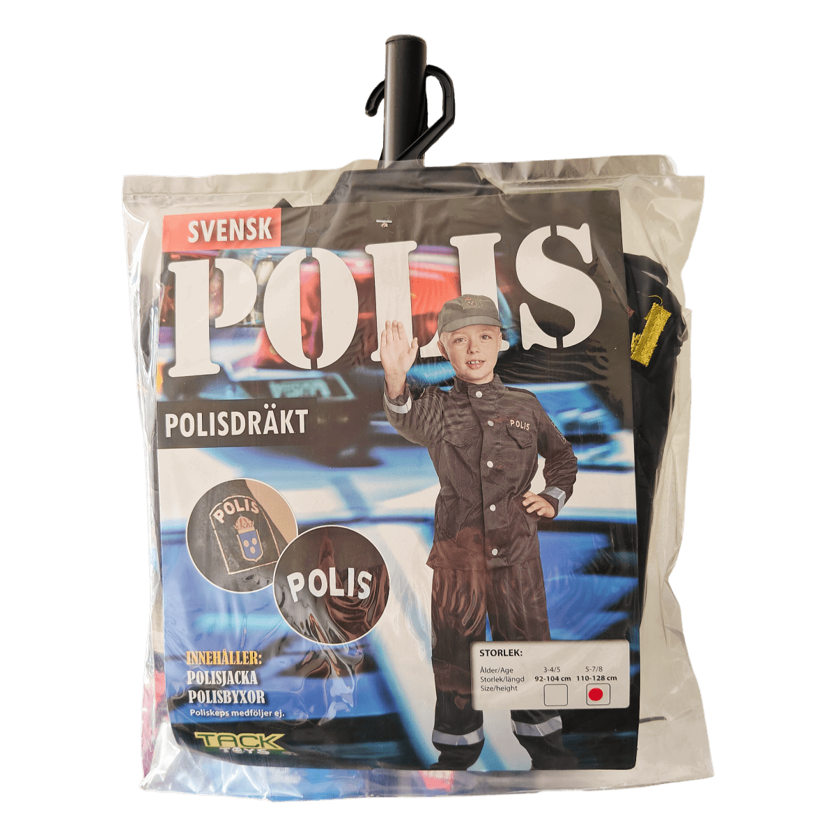 Svensk Polis Maskeraddräkt Barn 110-128 cl