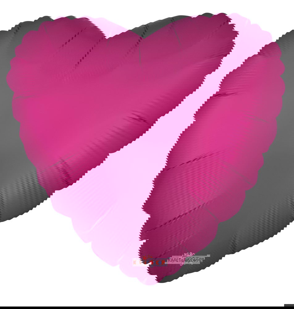 Folieballong Hjärta (Välj Matt Röd eller Matt Skrikrosa) 46 cm