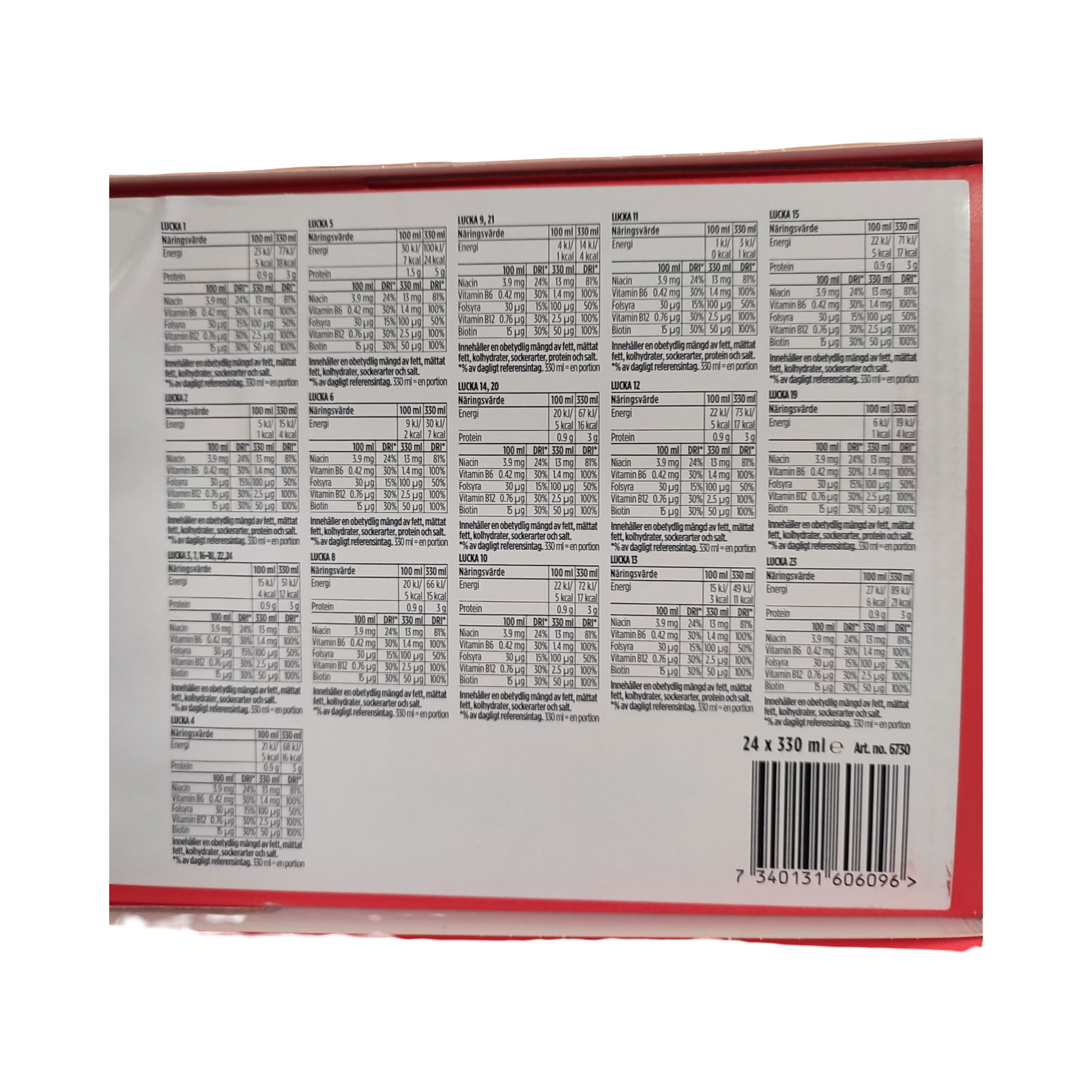 Nocco Julkalender 2025 - 24 x 33 cl Nocco