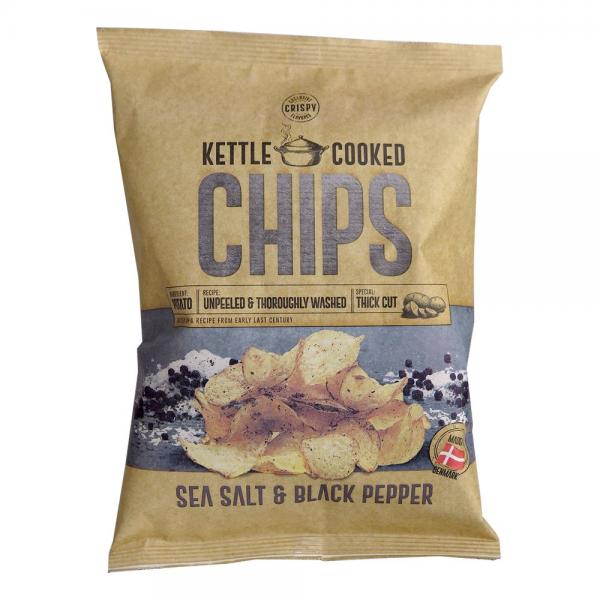 Kettle Cooked Chips Sea Salt & Black Pepper 150g