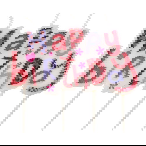 Tårtljus Happy Birthday (Välj Rosa eller Blå)