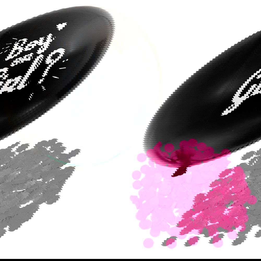 Ballong Pojke eller Flicka med Rosa Konfetti