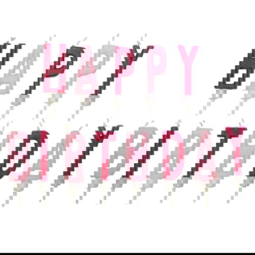 Tårtljus Happy Birthday (Välj Rosa eller Blå)