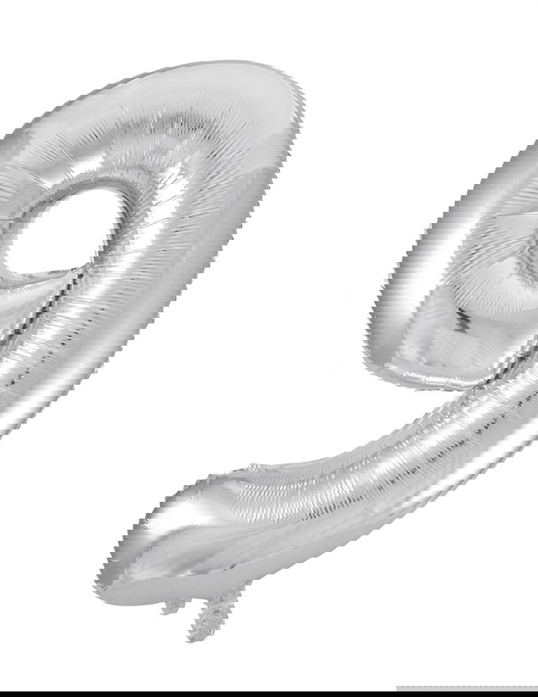 Folieballong Siffror Silver 86 cm (Välj 1-9)
