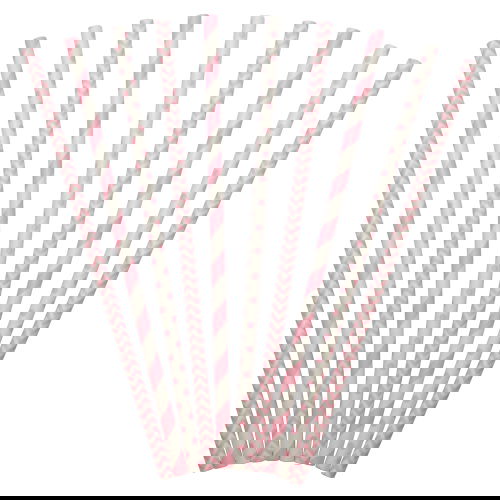 Sugrör Rosa Mix 24-Pack