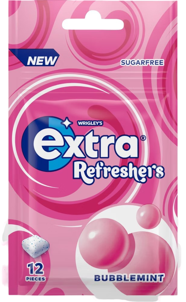 Extra Refreshers Bubblemint Tuggummipåse 26g 15-Pack
